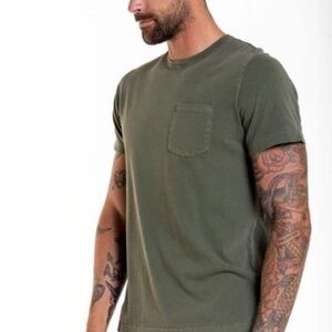 MBX Olive Green Chest Pocket Crew‎ Neck Short Sleeve Classic T Shirt XL Trendy